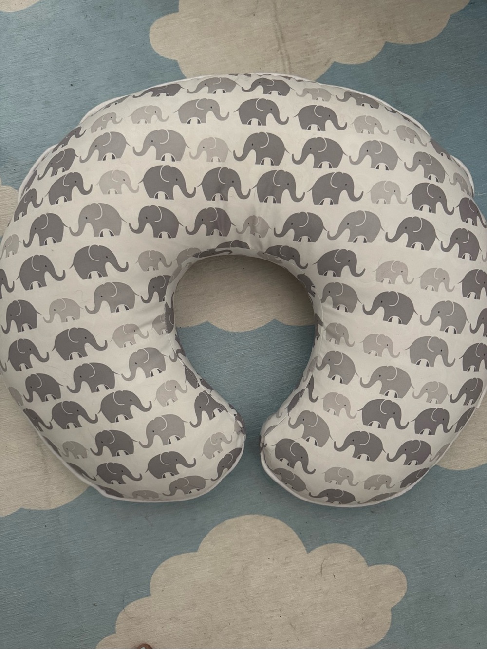 Boppy Gray & White Elephant-Print Nursing Pillow
